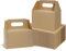 ZHUORUE 30 Stück Party-Leckerli-Boxen, 22 x 15 x 15 cm große Giebelboxen aus Kartonpapier mit Griffen, Kraftbraun, Giebel-Geschenkboxen, Party-Geschenkboxen, Tragebox im Scheunenstil
