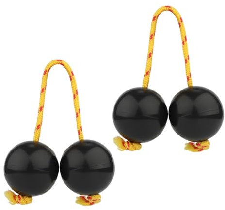 2 x Kashaka Aslatuas Rhythmischer Ball, Kashaka Bananula Musikinstrument Afrikanische Rasselkugel Kashaka Instrument ABS Double Gourd Rhythmische Hand Percussion Instrumente für Anfänger Liebhaber