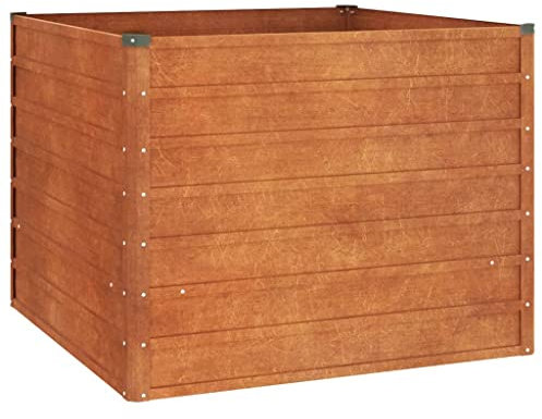 Hochbeet aus Cortenstahl 100x100x77 cm - Rostig & Langlebig für Gartenpflege | Ideal für Gemüseanbau & Kräutergarten | Perfekt für kleine Gärten & Balkone