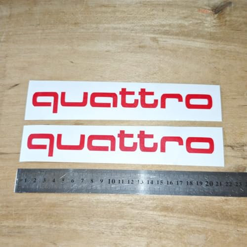 Zorkee Aufkleber geeignet für Red Audi Quattro, 2 Stück