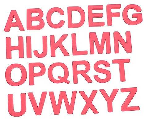 Gefriermagnet mit Englischen Großbuchstaben 26 Stück aus EVA für Kinder | Rot, zum Erkennen Englischer Großbuchstaben Eisen oder Metalltüren, Lernset mit 26 Teilen