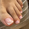 French Tip False Toenails,Press On Toe Nails Short,12Sizes Square Acrylic Fake Nails,Nude Pink White French Toe Nail Tips,Full Cover Stick On Toenails For Women Nail DIY