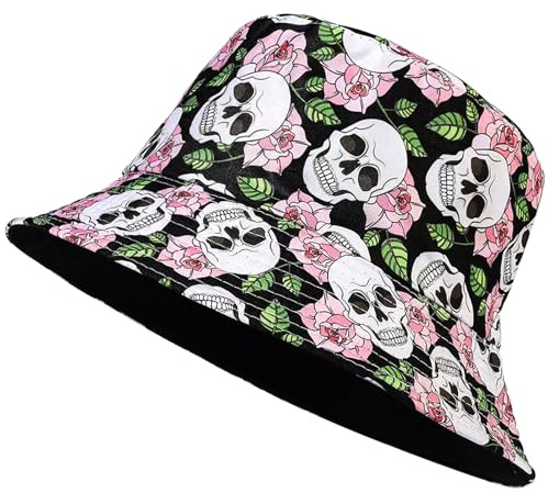 FOSDICK Cappello Pescatore Uomo Donna, Cappello da Pescatore, Cappelli da Spiaggia Protezione del Sole Bucket Hat Cappellino a Secchiello Estivo 56-58cm