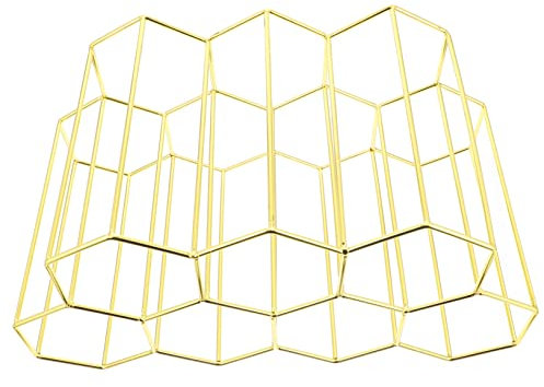 EXHUMKY Waben Weinregal aus Metall 7 Löcher Vintage Weinhalter Widerstandsfähig gegen Kratzer und Verbiegen für Bar und Esszimmer Design für Flaschenaufbewahrung