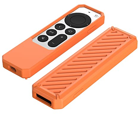 Asyduey Coque de Protection à Distance en Silicone pour TV 4K Remote 2021 Anti-Slip Antichoc Soft Case Remote Control Case,Orange