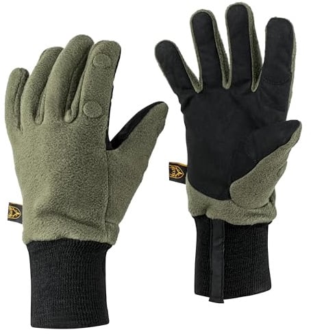 K & S Winter Thermo Handschuhe abklappbare Finger mit Magnet Fleece Oliv Grün Damen Herren