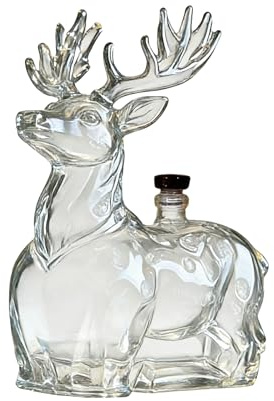Rentier-Schnapskaraffe - Glasflasche 120ml, Behälter, Tischaufsteller, Spirituosen | Alkohol für Geburtstag, Party, Bourbon, Brandy, Wein, Wodka, Tequila, Büro