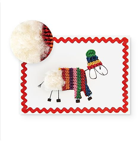 Inkognito Plüsch Postkarte, Anlass: ''flauschig'' im Motiv: ''Plüschkarte Schaf im Pulli'', Künstler/Künstlerin: ''Barbara Dienz-Sengmüller'' Art-Nr.: 20893 vom Berliner Verlag