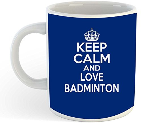 grabmybits Keep Calm and Love Badminton Mug - Blue