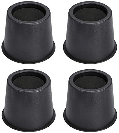 uyoyous Betterhöhung Möbelerhöhung Möbelerhöher 4er-Set Tischerhöher Möbelfüße Bett Riser Tischerhöhung Furniture Riser Couch Erhöhung Elefantenfuß aus Gummi 10cm Höhe - Runden Schwarz
