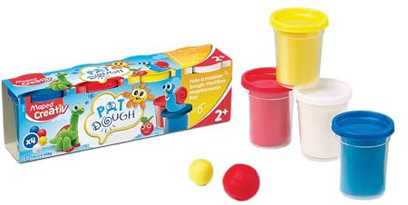 MAPED Creativ - Kit Pâte à Modeler 4 Pots couleurs assorties - Loisirs Créatifs enfants - Premier Age