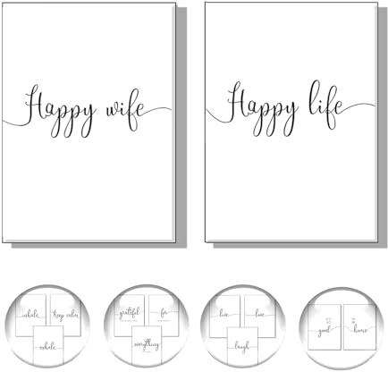 4Good 4GoodWandbilder Wohnzimmer als lustige Sprüche, Motivations Bilder fürs Büro oder die Küche, Bild mit Spruch als Schlafzimmer Poster ohne Rahmen (happy wife, A3)