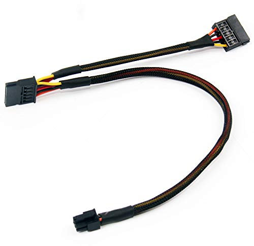 iHaospace Dual SATA 15 Pin to Mini 6 Pin ATX Compatible with Inspiron 3653 3650 3655 Replacement HDD SATA Power Cable