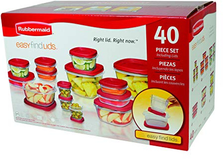 Rubbermaid Assorted Food Storage Container Set - Case of: 1; Each Pack Qty: 40; Total Items Qty: 40