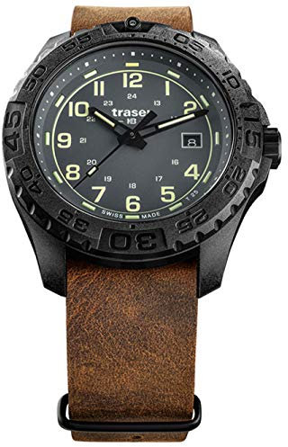 Traser Herren Analog Quarz Uhr mit Leder Armband 109036