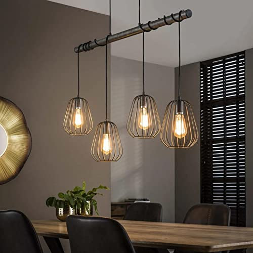 famlights Hängelampe Industrial Retro Deckenlampe Madeleine für Esstisch/Vintage Pendelleuchte/Esszimmerlampe industrial/Dimmbar Hängelampe Metall Esszimmer/Deckenleuchte Pendelleuchte E27