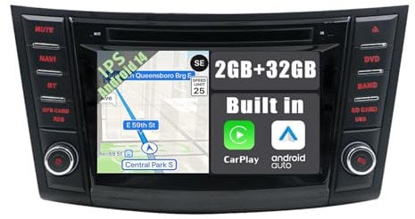 YUNTX Android 14 Autoradio Passt für Suzuki Swift/Eritiga (2011-2017) - mit Rückfahrkamera & MIC- GPS 2 Din - Unterstützung von DAB/GPS/WiFi Bluetooth/Mirrorlink/Carplay/Lenkradsteuerung