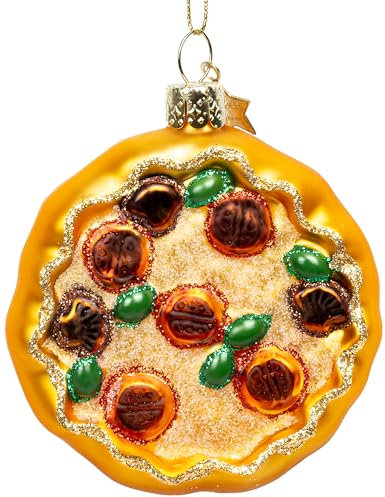 SIKORA BS485 Pizza Christbaumschmuck Glas Figur Weihnachtsbaum Anhänger