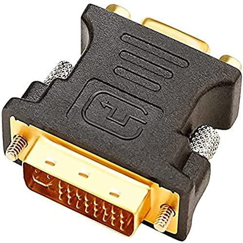 DTech DVI a VGA convertitore maschio a femmina adattatore DVI-I 24 + 5 porte per HDTV, plasma, DVD e proiettore