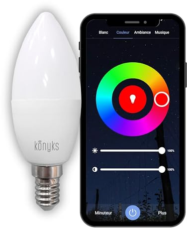 Konyks Antalya Max LED-Leuchtmittel, E14, WLAN, ABS, 4,5 W, Weiß