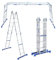 ALDORR 4x5 Klappleiter ohne Plattform - Hochwertiges Aluminium - Vielseitig Einsetzbar - Tragfähigkeit bis 150 kg - Faltbar - Sicher und Zuverlässig (EN131) - Ausziehbare Leiter