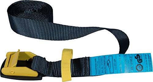 Connex Zurrgurt - Einteilig - 4 m x 25 mm - 200 kg maximale Belastbarkeit - Mit Klemmschloss - Aus Polypropylen / Spanngurt / Ladungssicherung / Ratschengurt / DY270679