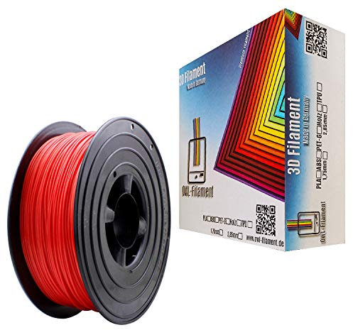 OWL-Filament 3D-Drucker PET-G 1,75mm 1kg Spule Rolle (Rot)