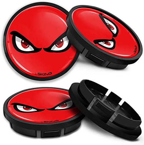 SkinoEu Compatible avec Cache-Moyeu VW 5G0601171XQI 66mm Capuchons de Centre Enjoliveurs de Roué Jante Voiture Rouge CR 9