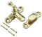 TERF® Showcase Type Catch Polished Brass 40mm Door Turn Catches Cupboard Cabinet Wardrobe Latch Catch Lock Gate Shed Door Rabbit Hutch Thumb Turn Button with Fixing Screw - Pack of 1