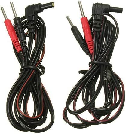 VYTALINE 2 Stück/Packung Ersatz-Elektrodenkabel, Verbindungskabel, 2 mm Stift, für elektronische TENS-Therapiegeräte und EMS-Geräte – Standard-Buchsenstecker (2)