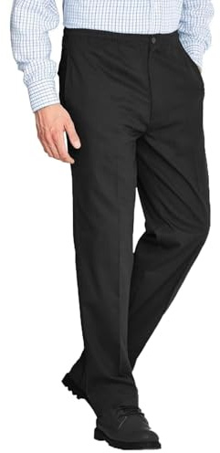 Mens Smart Rugby Trousers Fully Elasticated Stretch Waist Band with Draw Cord Comfortable Fit Wrinkle Resistant Lightweight Workwear Bottoms Straight Leg Casual Formal Work Flat Front Pants Size 30-48