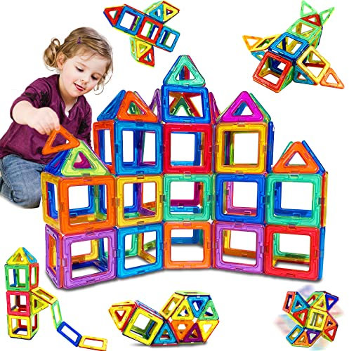 DOTDROPTRY 38PCS Magnetic Building Blocks Magnetic Tiles Magnets for Kids Construction Learning Educational Toys for 3 4 5 6 Years Old Boys Girls Toddlers Kids Christmas Birthday Gifts for 3+