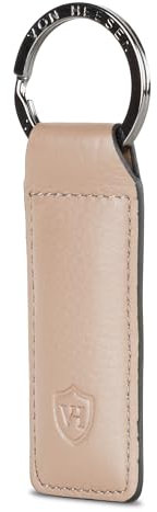 VON HEESEN® Schlüsselanhänger Leder mit Geschenkbox I Schlüssel Organizer Schlüsselband Schlüsselbund Schlüsselhalter I Geschenk für Damen & Herren (Taupe)