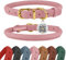 BRONZEDOG Collier en Cuir Roulé pour Chien avec Étiquette D'Identification QR Colliers Ronds Souples Ajustables pour Petits Moyens Grands Chiens Chiot Chat (Rose, 28-36 cm)