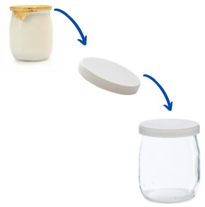 Friendly Cuisine - Couvercles blancs hermétiques pour pot de yaourt en verre Diam 56 mm (16)