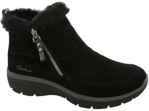 Skechers Easy Going Cool Zip, Stivaletto Donna, Black, 43 EU