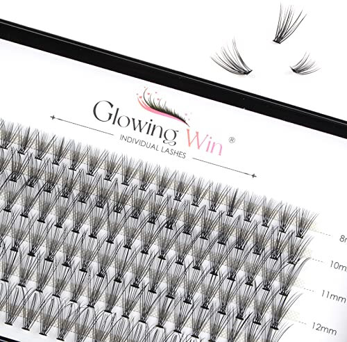 Glowing Win Cluster Wimpern 120 PCS Natürlich Einzelwimpern DIY Wimpern Extensions Wimpernverlängerung (0.07C 20D Mix8-14mm)
