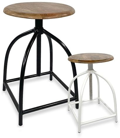 casamia Drehhocker höhenverstellbar Liverpool Holz Metall Industrial Farbe schwarz 1 Hocker