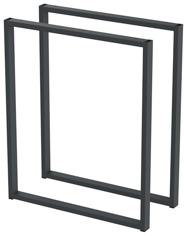 BK Styl 2 Stück Tischbeine aus Metall U-Form | Tischgestell aus 40x20mm Profilen | Tischkufen Tischfüße Möbelbeine für Schreibtische & Esstische I Stahl Pulverbeschichtet (600x720mm Anthracit)