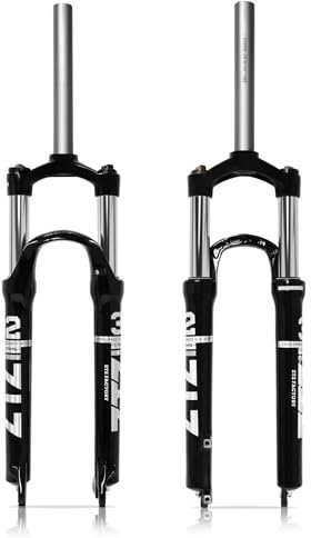 ZTZ Fourche de suspension VTT 26/27,5/29, en alliage d'aluminium, amortisseur XC fourche avant pour vélo de montagne, voyage de 100 mm, QR de 9 mm, tube droit de 28,6 mm, verrouillage manuel
