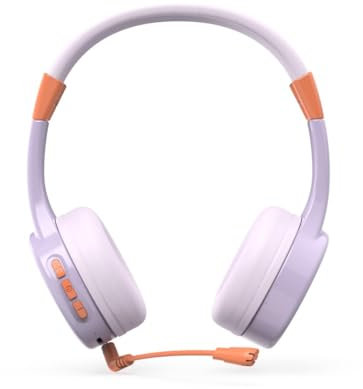 Hama Bluetooth Kinder Kopfhörer (On Ear Kopfhörer, ideal auch für Teenager, Headset mit Mikrofon, mit Lautstärkebegrenzung, größenverstellbar, flexibel, kabellos, mit Akku, Multipoint) lila