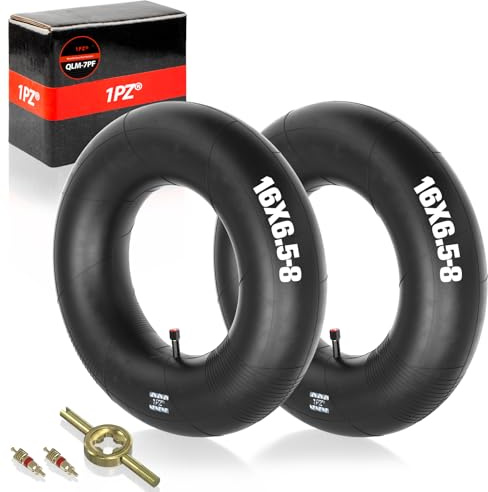 1PZ QLM-7PF 16x6.50-8 Inner Tube with Straight Valve Replacement for ATV Quad 4 Wheeler Wheelbarrow Lawn Mower Golf Cart Tractor Tillers Railers