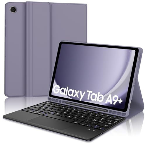 JADEMALL Tastiera per Samsung Tab A9+ con Trackpad, Custodia con Italiano QWERTY Tastiera Bluetooth Magnetica Staccabile con Touchpad per Galaxy Tab A9 Plus 11 2023, Viola