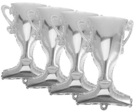 ibasenice 4stücke Aluminium Folienballon Pokal-design Für Abschlussfeier Kreative Partydekoration Langlebige Silberballons Für Fotohintergrund Und Sportveranstaltungen