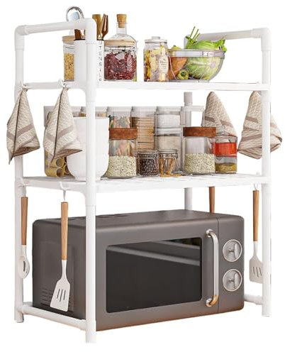 Estantería Para Microondas De 2/3 Niveles, Estante De Cocina Para Horno Y Microondas, Soporte Para Microondas Encimera, Soporte Acero Al Carbono Para Microondas, Organizador Para Mostrador De Cocina