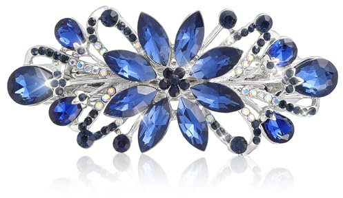 Blau Kristall Stil Haarspange, Luxus Schmuck Design Haarnadel, Haarspange Blume, Vintage Strass Stil Barrettes, Metall Frühling Haarspangen Clips Für Frauen Mädchen