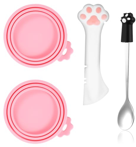 4 Stück Dosendeckel Katzenfutter Löffel Katze Dosenlöffel, PET Hund Katzenfutterdosen-Deckel, Non-Dirty Cat Treats Spoon Katzen Dosenöffner Für Nassfutter,Katzenlöffel für Katzenfutter,Futterlöffel