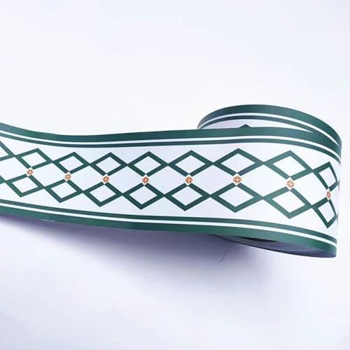 VisitRyl Cenefas Adhesivas para Cocina Baño Decorativas Cuadrado de borde verde 12cm X 1000cm Fácil Aplicación Resistente Agua