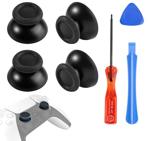 Kit Réparation Joystick PS5 – 4x Bouchons Analogiques + Tournevis Magnétique ,Outils pour Manette PS5 (Compatible DualSense, Anti-Drift)