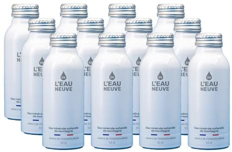 Bottle Can Eau Neuve 12 Bouteilles x 33cl | Eau minérale naturelle naturellement pure à la source de Pédourès